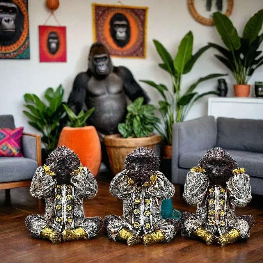 Set of 3 Monkey Showpiece - Image 4