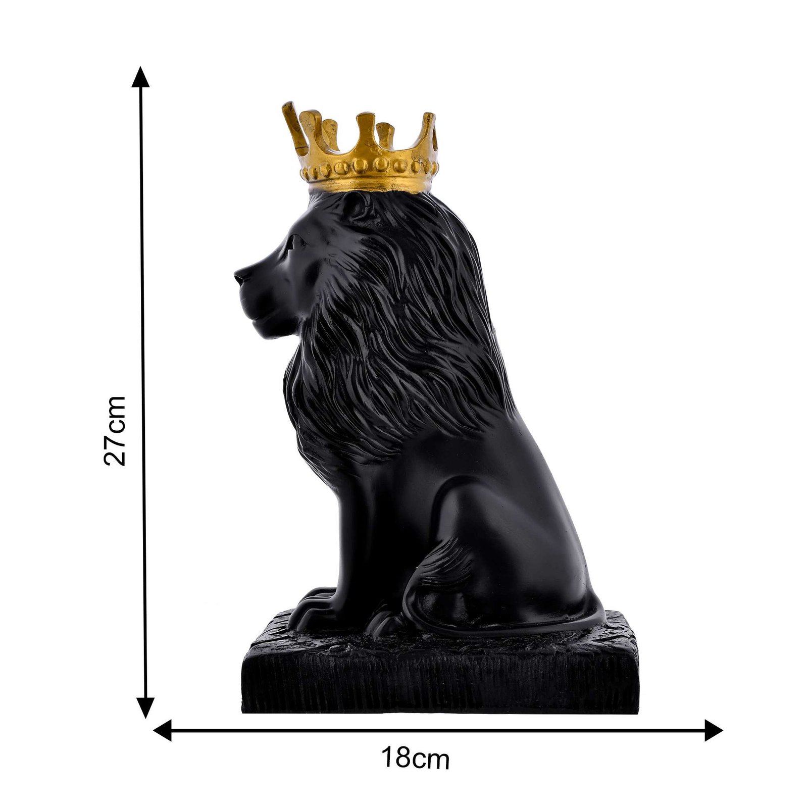 Lion Statue with Crown Sculpture - Image 2