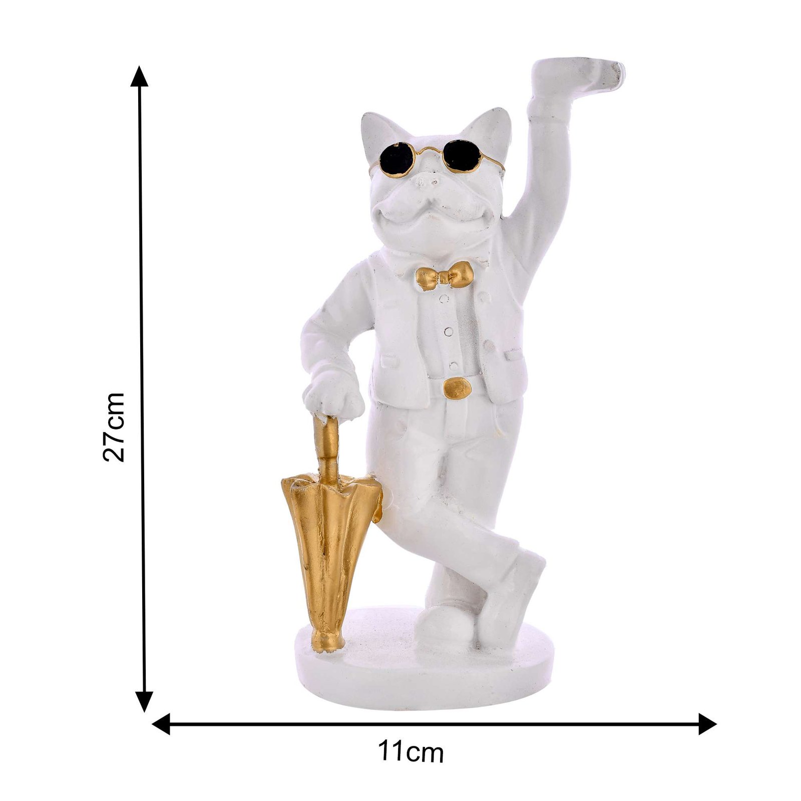 Standing White Bull Dog Sculpture - Image 4