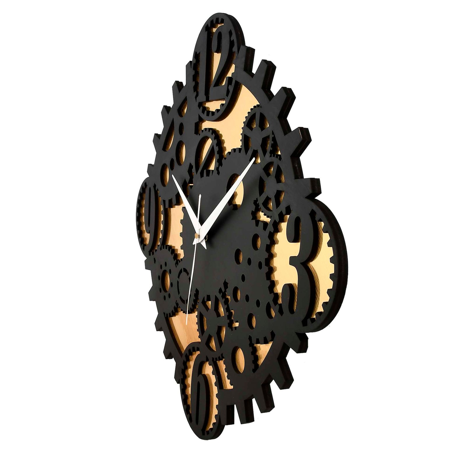 Wooden Silent Non-Ticking Wall Clock for Home Stylish Latest Designer Wall Clock for Home Living Room Bedroom Office Hall - Image 2