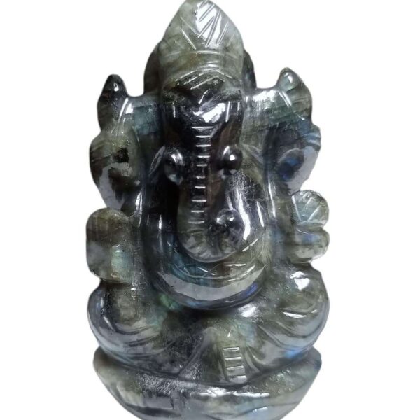 Crystal Ganesha Idol for Home D?cor Peace and Serenity Happy Man for Good Luck, Wealth, Prosperity at Home,Office Ganesha Idol For Gift Item (Labradorite)