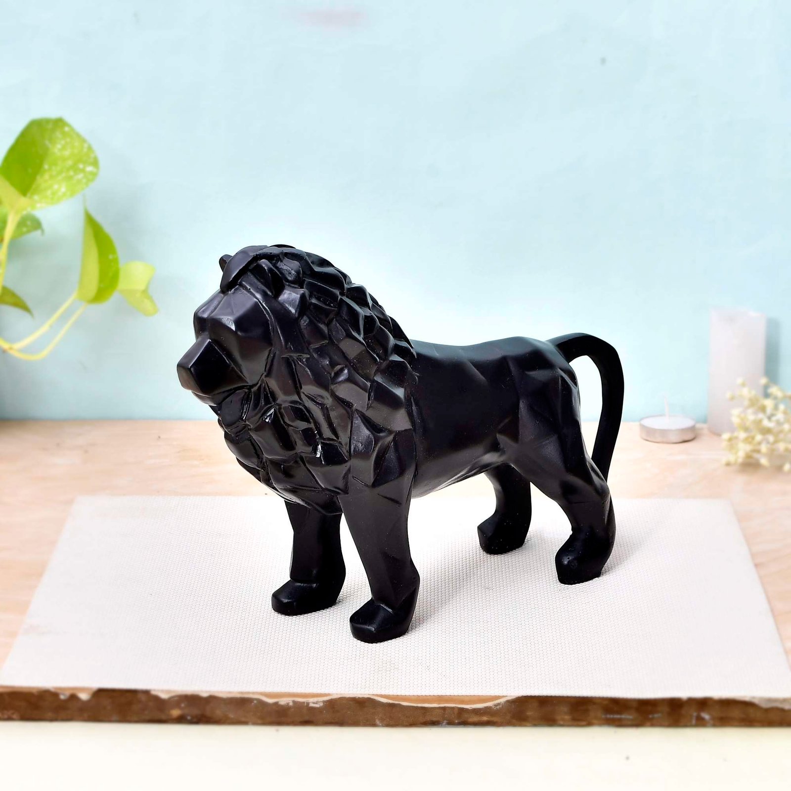 King Lion Black Statue - Image 3