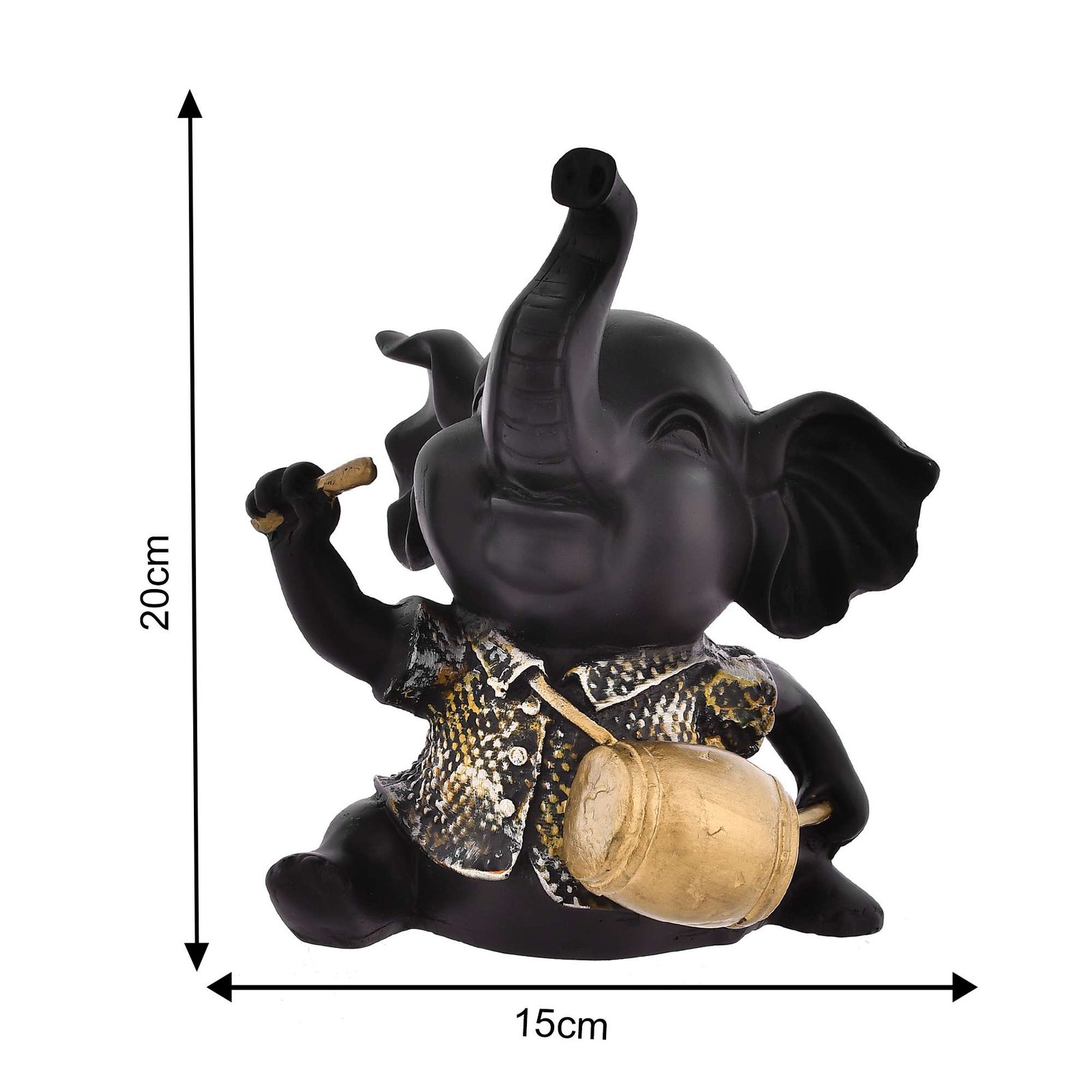 Elephant Playing Musical Instrument Sculpture - Image 2